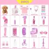 imageMeland Toy Doctor Kit for Girls  Pretend Play Doctor Set with Dog Toy Carrying Bag Stethoscope Toy ampamp Dress Up Costume  Doctor Play Gift for Kids Toddlers Ages 3 4 5 6 Year Old for Role PlayPink with Doll