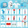 imageMeland Toy Doctor Kit for Girls  Pretend Play Doctor Set with Dog Toy Carrying Bag Stethoscope Toy ampamp Dress Up Costume  Doctor Play Gift for Kids Toddlers Ages 3 4 5 6 Year Old for Role PlayBlue case with dolll