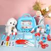 imageMeland Toy Doctor Kit for Girls  Pretend Play Doctor Set with Dog Toy Carrying Bag Stethoscope Toy ampamp Dress Up Costume  Doctor Play Gift for Kids Toddlers Ages 3 4 5 6 Year Old for Role PlayBlue case with dolll