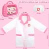 imageMeland Toy Doctor Kit for Girls  Pretend Play Doctor Set with Dog Toy Carrying Bag Stethoscope Toy ampamp Dress Up Costume  Doctor Play Gift for Kids Toddlers Ages 3 4 5 6 Year Old for Role PlayPink case with doll