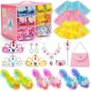 imageMeland Light Up Princess Dress Up  Dress Up Clothes for Girls with Skirts Princess Purse ampamp Light Up Play Shoes Princess Toys Gift for Toddler Girls Age 3456 Year Old for Birthday ChristmasLight