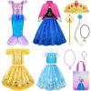imageMeland Princess Dress Up  Princess Dresses for Girls with Princess Toys Dress Up Clothes for Little Girls Pretend PlayMermaid