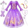 imageMeland Princess Dress Up for Girls Dress Up Clothes for Halloween Costumes Birthday Gift for Toddlers Aged 310 Years Old