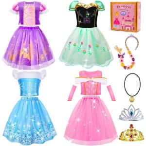imageMeland Princess Dress Up  Dress Up Clothes for Girls with ToysChristmas Birthday Gift for Toddler Girls 345678 YearsPurple