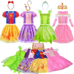imageMeland Princess Dress Up  Dress Up Clothes for Girls with ToysChristmas Birthday Gift for Toddler Girls 345678 YearsYellow