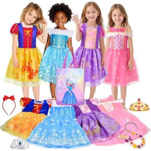 imageMeland Princess Dress Up  Princess Dresses for Girls with Princess Toys Dress Up Clothes for Little Girls Pretend PlayPrincess
