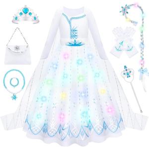 imageMeland Princess Dress Up for Girls 310  Dress Up Clothes for Kids Pretend Play Light Up Halloween Costume for Girls