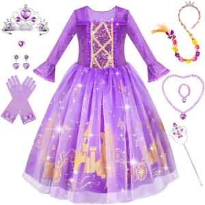 imageMeland Princess Dress Up for Girls Dress Up Clothes for Halloween Costumes Birthday Gift for Toddlers Aged 310 Years Old