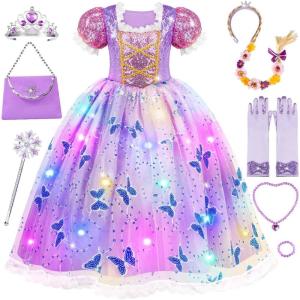 imageMeland Princess Dresses for Girls  Light Up Princess Costume for Little Girl Halloween Costumes ampamp Gift for Toddler Age 310