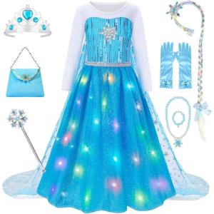 imageMeland Princess Dresses for Girls  Princess Costume with Long Cape for Girls Age 310 Year Old for Birthday Halloween PartyBlue