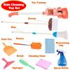imageMeland Wooden Kids Cleaning Set  Toddler Pretend Play Toys with Toy Mop Broom ampamp House Cleaning Kit Christmas Birthday Gift for Toddler Preschool Girls BoysPlastic