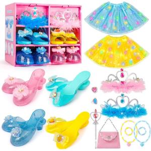 imageMeland Princess Dress Up for Girls 36  Princess Toys for Girls Dress up ampamp Pretend Play Girls Gift for Birthday Christmas Medium BlueBlue