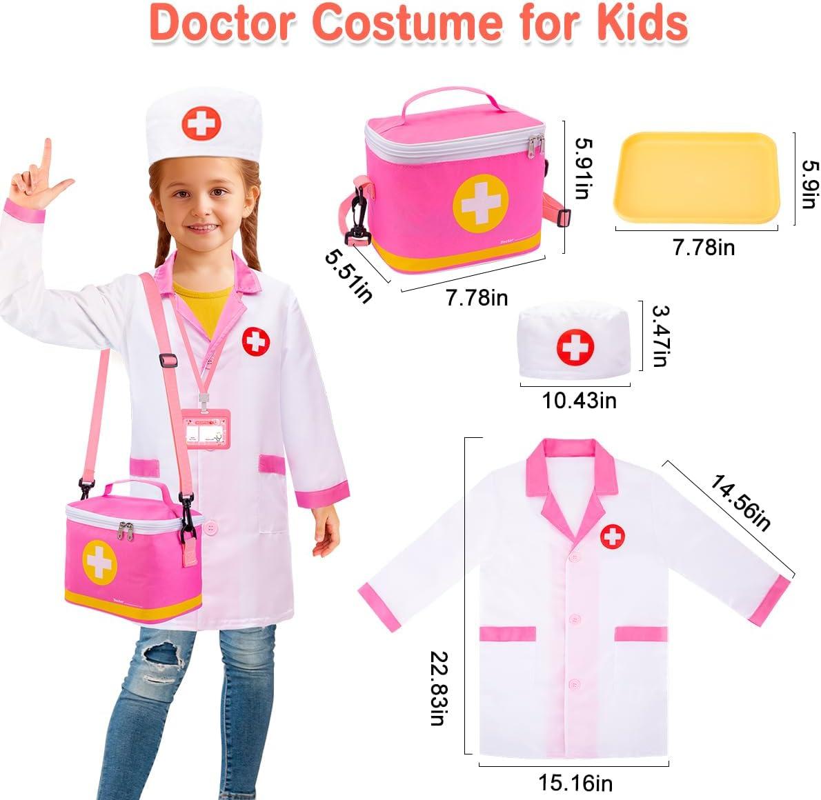 imageMeland Doctor Kit for Toddlers 35 Dentist Play Set with Teeth for Kids Pretend Play Girl Toys Birthday Gift for Toddler Girls Aged 3 4 5 6 Years OldPink