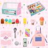 imageMeland Ice Cream Toy  Wooden Ice Cream Play Set with Aprons Pretend Play Toys with Play Food Wooden Play Store Toys for Toddlers Kids Toys ampamp Gift for Girls Boys Age 3 4 5 6 7 Years Old
