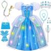 imageMeland Princess Dress Up for Girls Light up Halloween Costume for Toddler Girls 310 Year Old