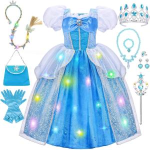 imageMeland Princess Dress Up for Girls Light up Halloween Costume for Toddler Girls 310 Year Old