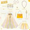 imageMeland Princess Dress up Clothes for Girl 11Pcs Princess Cape with Kid Crown ToysDresses for Girl 345678 Birthday GiftColorful