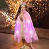 imageMeland Princess Dress up Clothes for Girl 11Pcs Princess Cape with Kid Crown ToysDresses for Girl 345678 Birthday GiftLight Pink