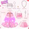 imageMeland Princess Dress up Clothes for Girl 11Pcs Princess Cape with Kid Crown ToysDresses for Girl 345678 Birthday GiftLight Pink