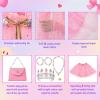imageMeland Princess Dress up Clothes for Girl 11Pcs Princess Cape with Kid Crown ToysDresses for Girl 345678 Birthday GiftPink