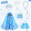 imageMeland Princess Dress up Clothes for Girl 11Pcs Princess Cape with Kid Crown ToysDresses for Girl 345678 Birthday GiftSky Blue
