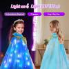 imageMeland Princess Dress up Clothes for Girl 11Pcs Princess Cape with Kid Crown ToysDresses for Girl 345678 Birthday GiftSky Blue