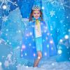 imageMeland Princess Dress up Clothes for Girl 11Pcs Princess Cape with Kid Crown ToysDresses for Girl 345678 Birthday GiftSky Blue