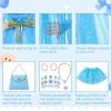 imageMeland Princess Dress up Clothes for Girl 11Pcs Princess Cape with Kid Crown ToysDresses for Girl 345678 Birthday GiftSky Blue