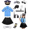 imageMeland Police Officer Costume for Girls  Halloween Dress Up for Girl Age 312 Role Play Outfit for Halloween Career Day