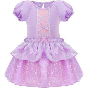imageMeland Baby Princess Costume  Baby Girl Halloween Costumes for Infant Girls 6 Month3T Princess Dress for Toddler Dress UpPurple 1