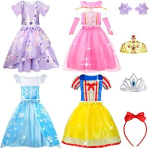 imageMeland Princess Dress Up  Princess Dresses for Girls with Princess Toys Dress Up Clothes for Little Girls Pretend PlayClassic