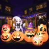 imageMeland Halloween Inflatable Outdoor Decorations  8Ft Long Inflatable Halloween Pumpkins with LED Light Halloween Blow ups for Outside Backyard Garden Orange85FT Inflatable Pumpkin