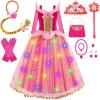 imageMeland Princess Dresses for Girls  Light Up Princess Dress Up for 310 Year Old Costume for Girls Halloween BirthdayRed