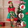 imageMeland Elf Costume for Kids  Light Up Elf Dress for Girls Holiday Outfit Christmas Costume for Toddler Girl 310 Years Old