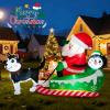 imageMeland Christmas Inflatables Outdoor  95 FT Christmas Blow Ups Yard Decorations with Lights ampamp Three Characters  Dog Santa Clause on Sleigh Penguin Inflatable Decorations for Outside Lawn DecorDog  Santa Clause on Sleigh