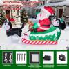 imageMeland Christmas Inflatables Outdoor  95 FT Christmas Blow Ups Yard Decorations with Lights ampamp Three Characters  Dog Santa Clause on Sleigh Penguin Inflatable Decorations for Outside Lawn DecorDog  Santa Clause on Sleigh