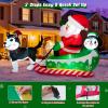 imageMeland Christmas Inflatables Outdoor  95 FT Christmas Blow Ups Yard Decorations with Lights ampamp Three Characters  Dog Santa Clause on Sleigh Penguin Inflatable Decorations for Outside Lawn DecorDog  Santa Clause on Sleigh