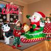 imageMeland Christmas Inflatables Outdoor  95 FT Christmas Blow Ups Yard Decorations with Lights ampamp Three Characters  Dog Santa Clause on Sleigh Penguin Inflatable Decorations for Outside Lawn DecorDog  Santa Clause on Sleigh