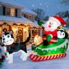 imageMeland Christmas Inflatables Outdoor  95 FT Christmas Blow Ups Yard Decorations with Lights ampamp Three Characters  Dog Santa Clause on Sleigh Penguin Inflatable Decorations for Outside Lawn DecorDog  Santa Clause on Sleigh