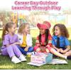 image:imageMeland Girls Career Dress Up Costume Set  Doctor Scientist Coat Police Outfit Skirt Set amp Firefighter Costume Role Play with Accessories Halloween Birthday Gift for Girls Ages 38