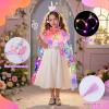 image:imageMeland Princess Dress Up for Girls 38 11Pcs Mermaid Cape with Crown Dress Up Clothes Birthday Gift Toys for Girls ToddlersBright Pink