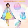 image:imageMeland Princess Dress Up for Girls 38 11Pcs Mermaid Cape with Crown Dress Up Clothes Birthday Gift Toys for Girls ToddlersRainbow