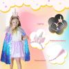 image:imageMeland Princess Dress Up for Girls 38 11Pcs Mermaid Cape with Crown Dress Up Clothes Birthday Gift Toys for Girls ToddlersRainbow