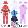 image:imageMeland Girls Career Dress Up Costume Set  Doctor Scientist Coat Police Outfit Skirt Set amp Firefighter Costume Role Play with Accessories Halloween Birthday Gift for Girls Ages 38