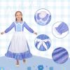 image:imageMeland Pioneer Dress for Girls Colonial Floral Costume with Bonnet Apron amp Purse Dress Up Clothes for Girls Ages 513Blue