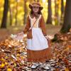 image:imageMeland Pioneer Dress for Girls Colonial Floral Costume with Bonnet Apron amp Purse Dress Up Clothes for Girls Ages 513Brown