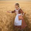 image:imageMeland Pioneer Dress for Girls Colonial Floral Costume with Bonnet Apron amp Purse Dress Up Clothes for Girls Ages 513Brown