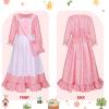 image:imageMeland Pioneer Dress for Girls Colonial Floral Costume with Bonnet Apron amp Purse Dress Up Clothes for Girls Ages 513Pink