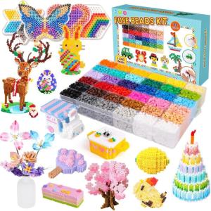 image:imageMeland Princess Fuse Beads Craft Kit for Girls 5mm Beads Set with Pegboards amp Accessories Creative DIY Art Toy for Kids Ages 512 Perfect Birthday or Christmas Gift for Little Princesses11000 pcs without Iron