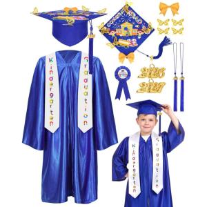 image:imageMeland Kindergarten Graduation Cap and Gown Preschool Graduation Outfit with 2026 amp 2027 Tassels SashBadge for Kid ToddlerBlue